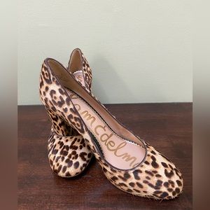 Sam Edelman sz 9 heels/ Animal Print / Skin/, Genuine Leather , rtp $198
